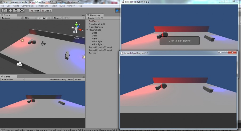 Unity multiplayer tutorial, physics calculations on server